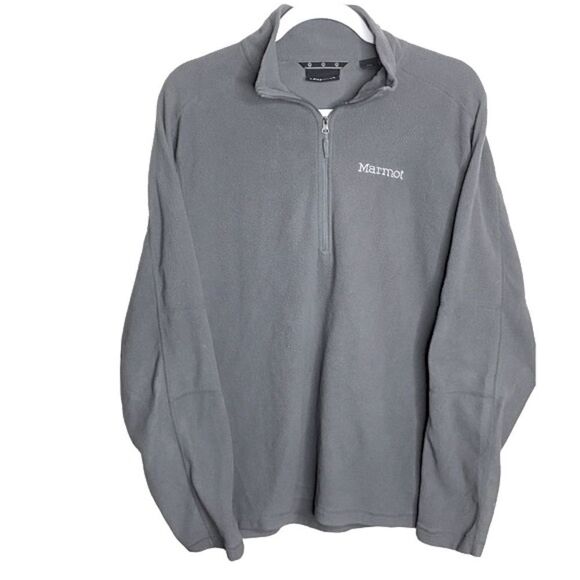 Marmot Men’s Sz Med Gray Rocklin 1/2 Zip Fleece Pull Over Outdoor Jacket - Picture 1 of 5